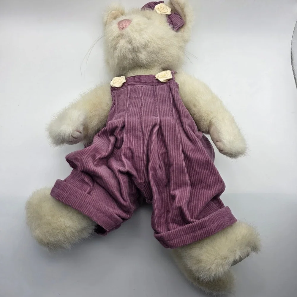 Boyds Bears Collection‎ Purple Corduroy Overalls 12